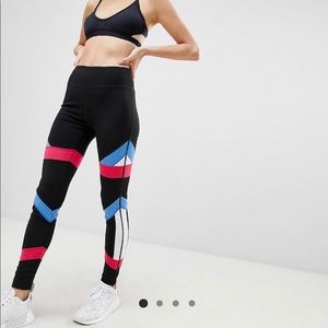 South Beach Color Block Black and Multi Bandage Leggings